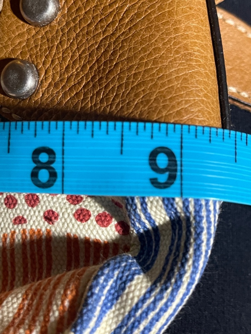 Fossil Tan Crossbody Bag with Colorful Patchwork Panel - Picture 8 of 12